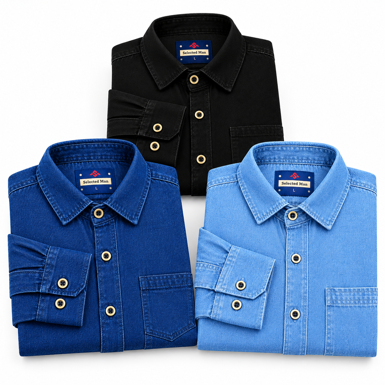 Denim Jeans One Pocket Shirt