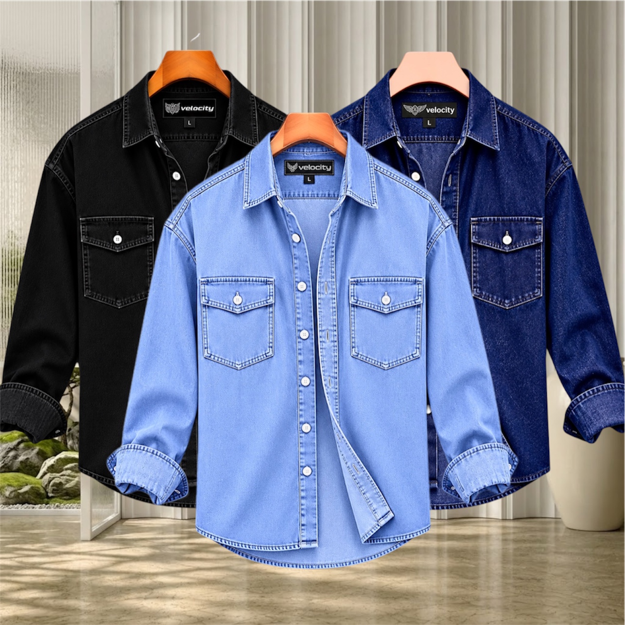 Denim Jeans Double Pocket shirt